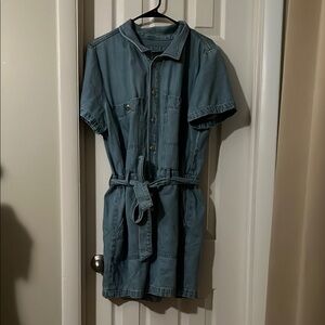 LOFT Casual Blue Polo Collar Jumpsuit